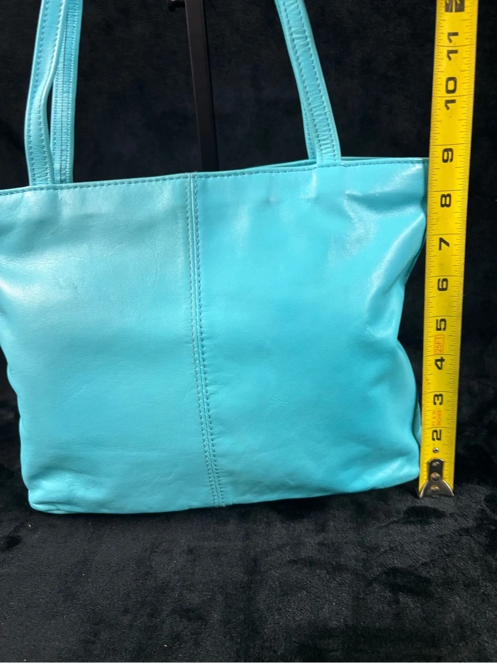 Vintage Toni Genuine Leather Turquoise Shoulder Tote Bag Y2K Aqua